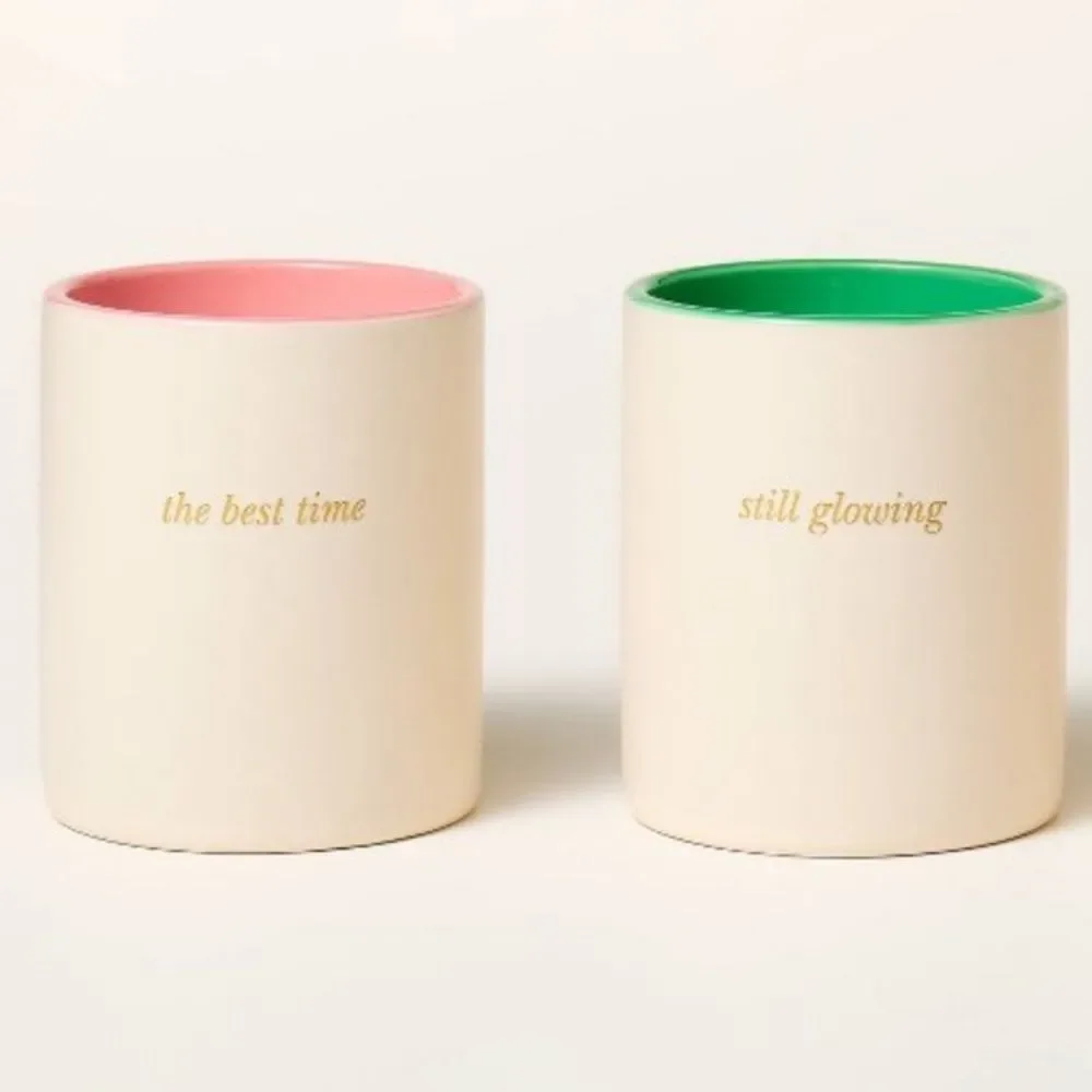 kate spade x Target Cream Multi 3 Count Ceramic Indoor Jar Candle Gift Set